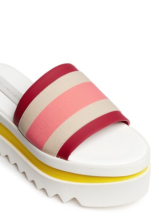 Stella Mccartney - Stripe Band Slide Platform Sandals | Women | Lane ...