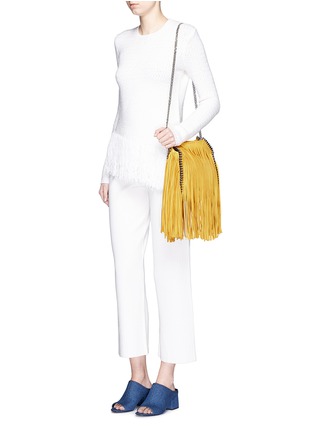 Figure View - Click To Enlarge - STELLA MCCARTNEY - 'Falabella' mini fringe two-way chain tote