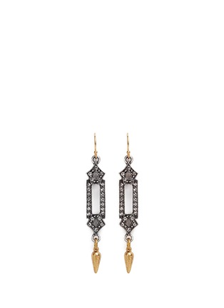Main View - Click To Enlarge - LULU FROST - 'Symmetry' glass crystal pavé cutout charm drop earrings