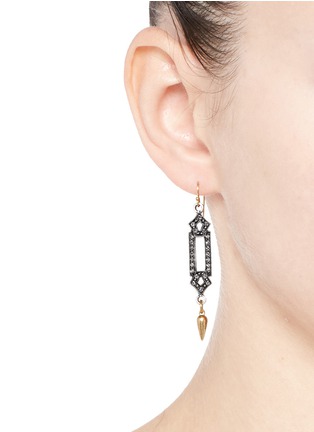 Figure View - Click To Enlarge - LULU FROST - 'Symmetry' glass crystal pavé cutout charm drop earrings