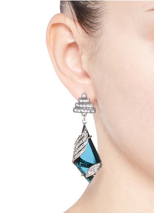 Figure View - Click To Enlarge - LULU FROST - 'Reflection' pavé Montana glass crystal drop earrings