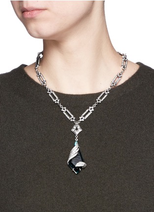 Figure View - Click To Enlarge - LULU FROST - 'Reflection' pavé Montana glass crystal pendant necklace