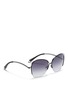 Figure View - Click To Enlarge - VICTORIA BECKHAM - 'Fine Wave' cutout metal temple sunglasses