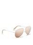Figure View - Click To Enlarge - VICTORIA BECKHAM - 'Classic Victoria' 18k gold plated mirror aviator sunglasses