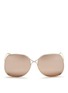 Main View - Click To Enlarge - VICTORIA BECKHAM - 'Enamel Wave' curved temple metal sunglasses