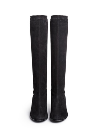 Figure View - Click To Enlarge - CLERGERIE - 'Passac J' stretch suede knee high boots