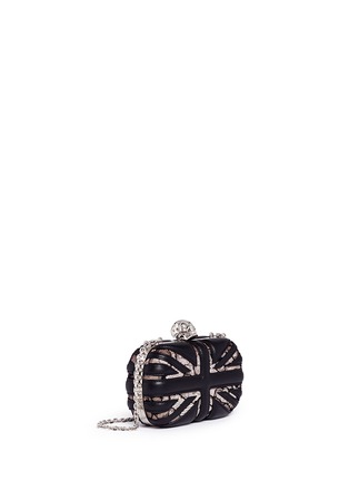 Figure View - Click To Enlarge - ALEXANDER MCQUEEN - 'Britannia' skull floral lace leather box clutch