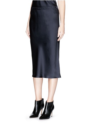 Front View - Click To Enlarge - THE ROW - 'Nosum' hammered satin midi skirt