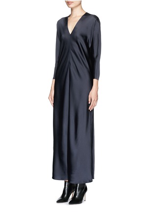 Figure View - Click To Enlarge - THE ROW - 'Maysett' V-neck hammered satin midi dress