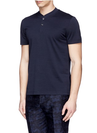 Front View - Click To Enlarge - THEORY - Berk' vertical stripe cotton 'Henley shirt
