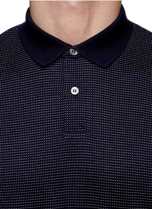 Detail View - Click To Enlarge - THEORY - 'Sandhurst' micro dot jacquard polo shirt