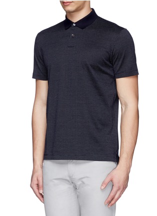 Front View - Click To Enlarge - THEORY - 'Sandhurst' micro dot jacquard polo shirt