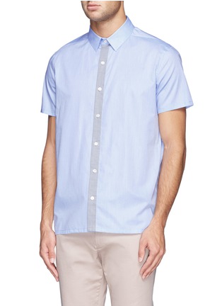 Front View - Click To Enlarge - THEORY - 'Custa' contrast placket cotton shirt