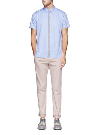 Figure View - Click To Enlarge - THEORY - 'Custa' contrast placket cotton shirt
