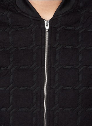 Detail View - Click To Enlarge - T BY ALEXANDER WANG - Grid jacquard bonded neoprene bomber jacket