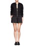 Figure View - Click To Enlarge - T BY ALEXANDER WANG - Grid jacquard bonded neoprene bomber jacket