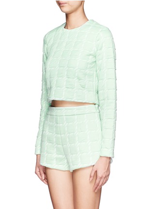 Front View - Click To Enlarge - T BY ALEXANDER WANG - Grid jacquard bonded neoprene top