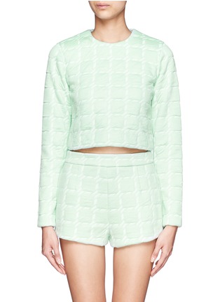 Main View - Click To Enlarge - T BY ALEXANDER WANG - Grid jacquard bonded neoprene top
