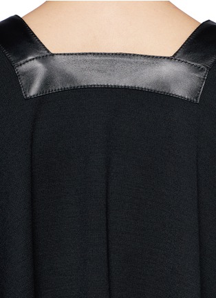 St. John - Leather trim milano knit poncho | Women | Lane Crawford