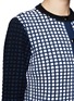 Detail View - Click To Enlarge - ST. JOHN - Contrast windowpane checked wool-blend cardigan
