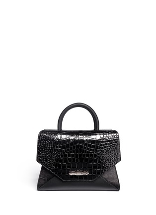 Main View - Click To Enlarge - GIVENCHY - New Obsedia small croc-embossed leather tote