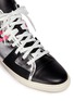 Detail View - Click To Enlarge - LANVIN - Metallic crinkled leather high-top sneakers
