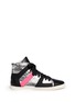 Main View - Click To Enlarge - LANVIN - Metallic crinkled leather high-top sneakers
