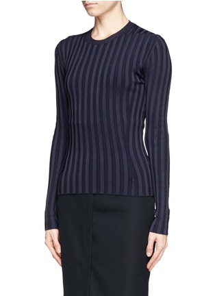 Front View - Click To Enlarge - KENZO - Rib stripe sweater