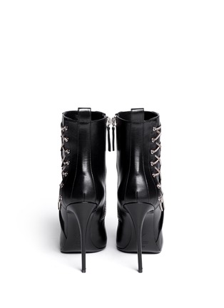 Back View - Click To Enlarge - 73426 - 'Olinda' chain lace leather boots