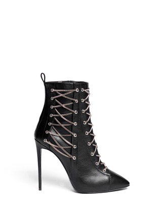 Main View - Click To Enlarge - 73426 - 'Olinda' chain lace leather boots