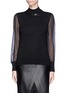 Main View - Click To Enlarge - TORY BURCH - 'Janice' sequin neckline sheer sleeve sweater