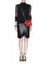 Figure View - Click To Enlarge - TORY BURCH - 'Janice' sequin neckline sheer sleeve sweater