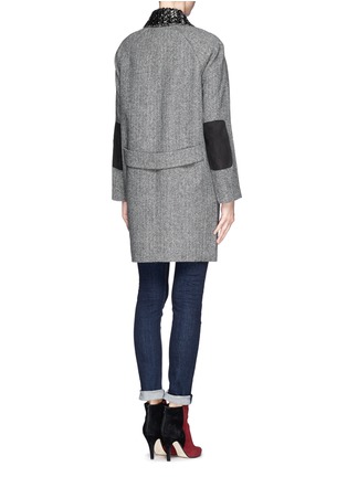 Back View - Click To Enlarge - J.CREW - Collection herringbone coat with beaded collar