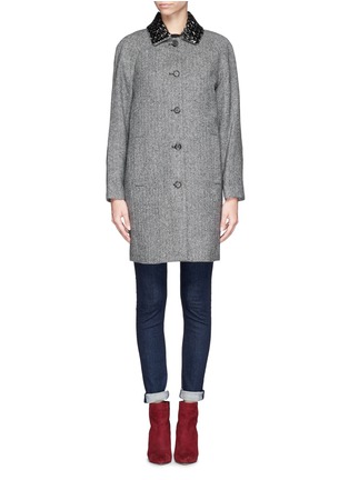 Main View - Click To Enlarge - J.CREW - Collection herringbone coat with beaded collar