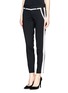 Front View - Click To Enlarge - VINCE - Tuxedo stripe cropped wool pants
