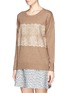 Front View - Click To Enlarge - J.CREW - Floral lace appliqué sweater