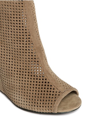 Detail View - Click To Enlarge - ASH - June perforated suede wedge ankle boots