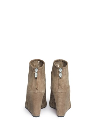 Back View - Click To Enlarge - ASH - June perforated suede wedge ankle boots