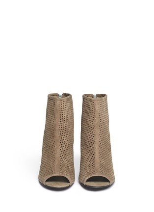 Figure View - Click To Enlarge - ASH - June perforated suede wedge ankle boots