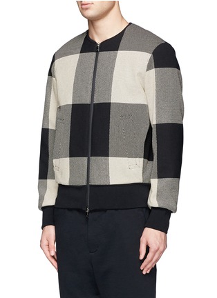Front View - Click To Enlarge - NEIL BARRETT - Large check pattern bomber jacket