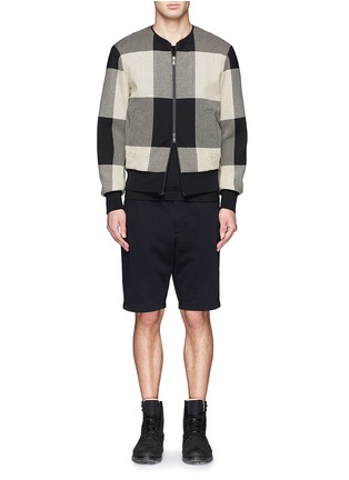 Figure View - Click To Enlarge - NEIL BARRETT - Large check pattern bomber jacket