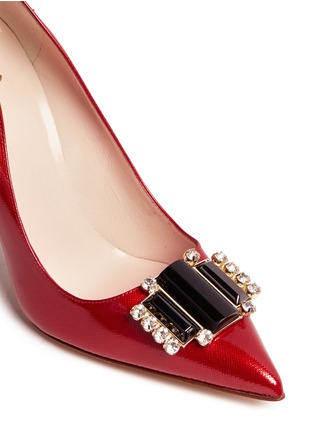 Detail View - Click To Enlarge - KATE SPADE - 'Laylee' jewel patent leather pumps
