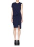 Main View - Click To Enlarge - HELMUT LANG - Asymmetric sleeve twist front dress