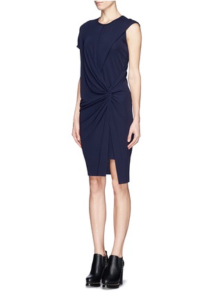 Figure View - Click To Enlarge - HELMUT LANG - Asymmetric sleeve twist front dress