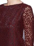 Detail View - Click To Enlarge - CARVEN - Stripe poplin back lace blouse
