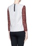 Back View - Click To Enlarge - CARVEN - Stripe poplin back lace blouse