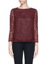 Main View - Click To Enlarge - CARVEN - Stripe poplin back lace blouse