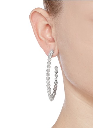 Figure View - Click To Enlarge - EDDIE BORGO - Crystal pavé mini cone hoop earrings
