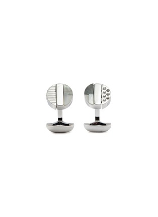 Main View - Click To Enlarge - BABETTE WASSERMAN - 'Rotary Round' Swarovski crystal cufflinks