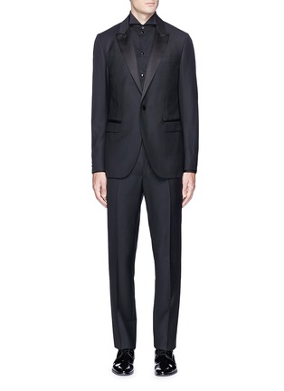 Main View - Click To Enlarge - LANVIN - Silk satin trim wool tuxedo suit